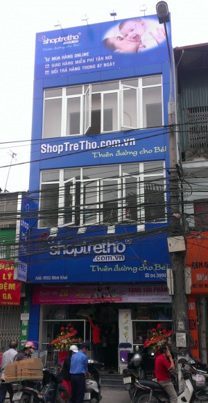 Thiết kế thi công biển hiệu ShopTreTho.com.vn